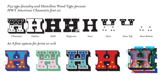 Image of type study poster done with the font-family Hamilton Wood.